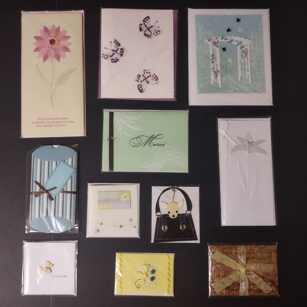 New Assorted Hand Made Greeting Cards Set Paper Magic Group Lot Of 11